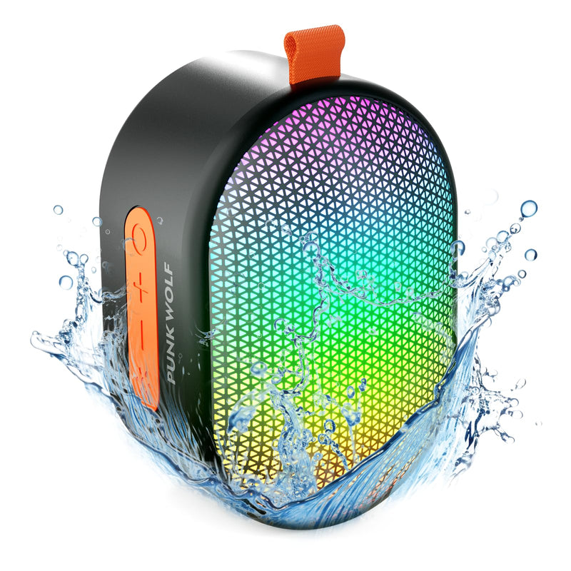 [AUSTRALIA] - ROFALL Bluetooth Speakers Portable, Wireless Speaker with RGB Lights, HD Sound, 5 Watts, Compact Size, Dual Pairing, TWS, Waterproof, Suitable for Mobile Phones, Tablets and Laptops 
