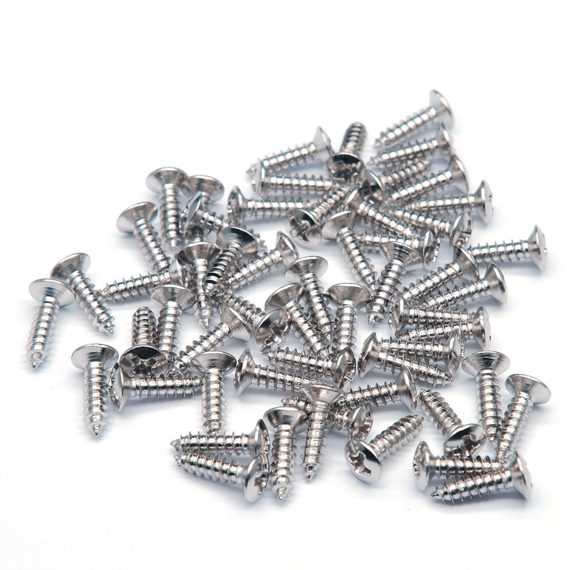 3MM Electric Guitar Bass Pickguard Screws Pick Guards Scratch Plate Mounting Screws for Fender Strat ST Tele TL Stratocaster Telecaster Gibson LP Les Paul SG Guitar Pack of 50 (Chrome) Chrome