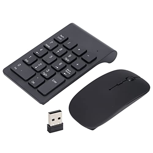 SUNGOOYUE Number Pad, Plug and Play 2.4GHz Wireless Technology 1200 DPI Sensitive Number Pad Mouse Combo for Home Office (Black)