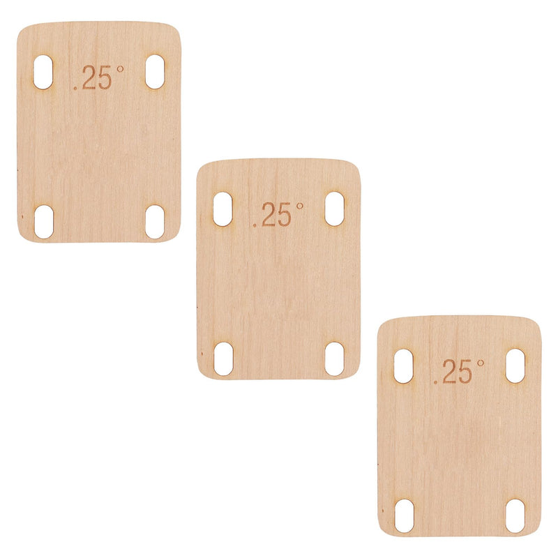 [AUSTRALIA] - 3pcs 25° Guitar Neck Shims, Solid Maple Wood Guitar Neck Shim Protection 25 Degree Guitar Neck Plate Tool for Guitar Bass Repairing 