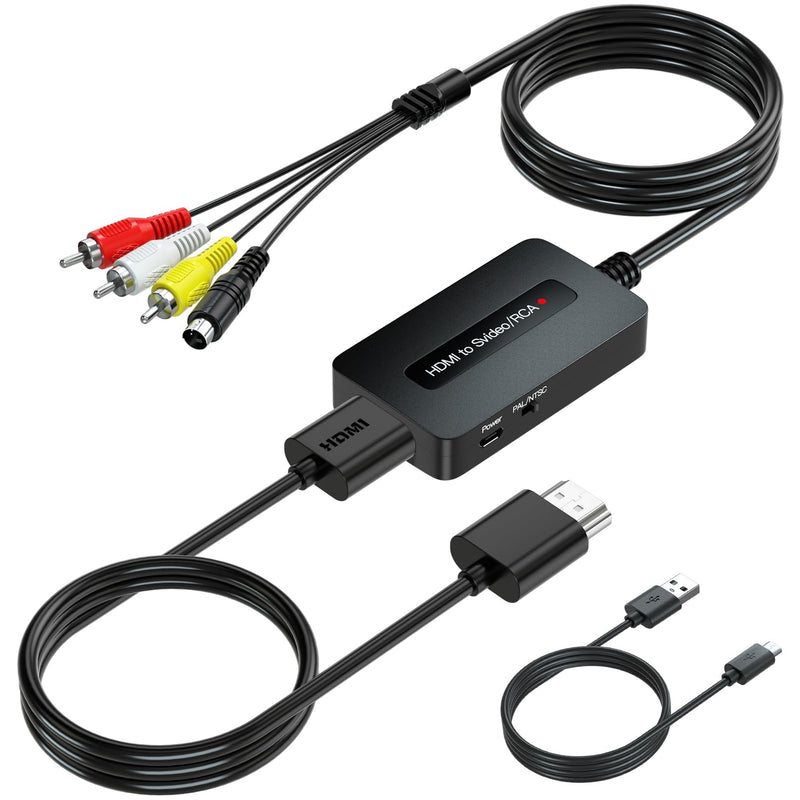 [AUSTRALIA] - 1080P HDMI to Svideo RCA Converter, HDMI to Composite AV CVBS Converter, HD to S-Video RCA Adpater for HD Devices to Display on Older TVs with Svideo/AV 