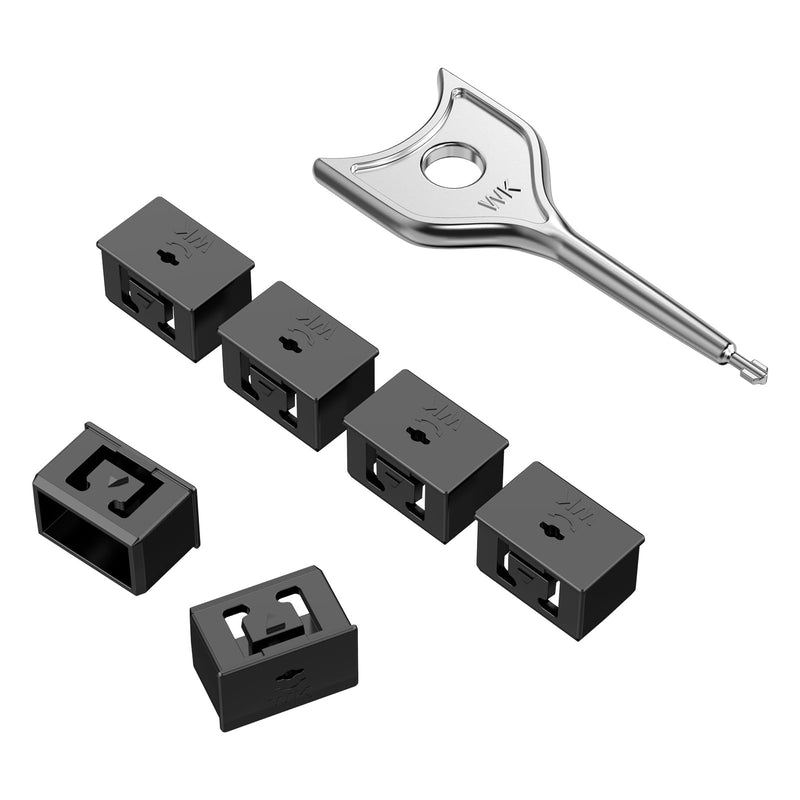 10Pcs SFP Port Lock with 1 Keys,Switch Port Lock/Fiber Port Security Plug,SFP Dust Cap to Prevent Unauthorized Access,Suitable for Data Centers, Server Room,Desktops,Laptops,etc. (Black) Black