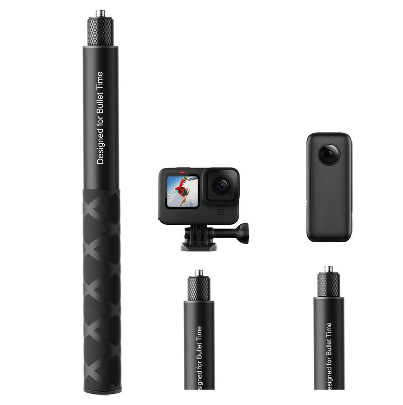 117cm/46in Invisible Selfie Stick, Compatibility:ONE X3,ONE RS,GO 2,ONE X2,ONE R,ONE X-Invisible Selfie Stick for Camera 1/4"-Free Length Adjustment