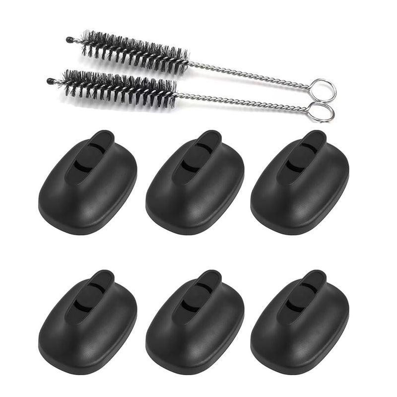 Replacement Accessories Designed for Mini and Plus, 6*Mouthpiece Compatible with P-Mini&Plus [6+2] Brush for Cleaning (Black) Black