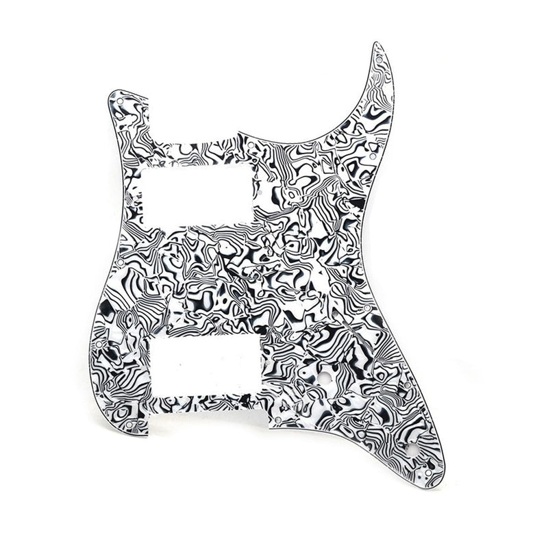 [AUSTRALIA] - 11 Hole Guitar Strat Pickguard HH Humbucker for Fender Standard Stratocaster Modern Style Black White Shell 