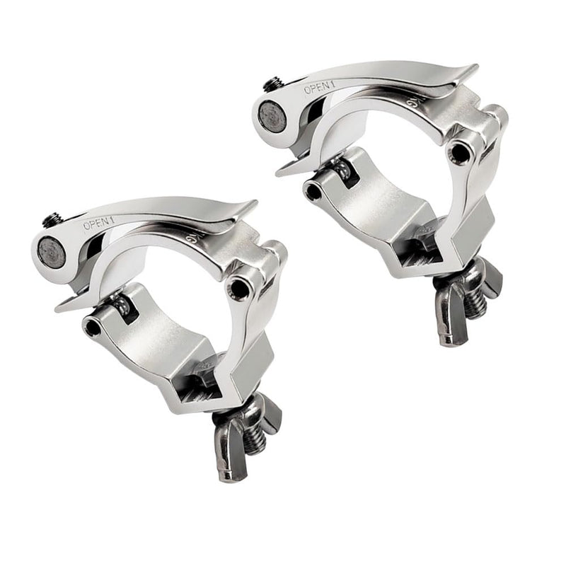2inch Quick Release Stage Light Clamp Aluminum Alloy 220lbs For Pipe OD 1.89-2inch / 48-51mm Truss Pipe Clamp 2Pack Silver