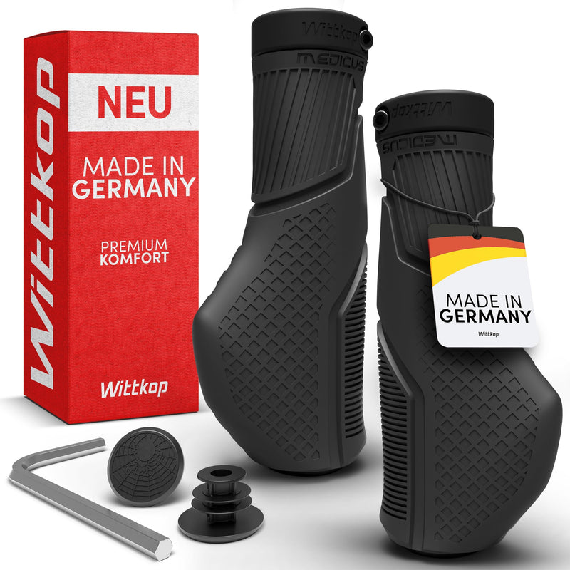 [AUSTRALIA] - Wittkop Bike Grips With Innovative 3-Zone Design Made in Germany - Ergonomic Non-Slip Comfort and EFC Zones for Optimized Grip & Comfort - Handlebar 