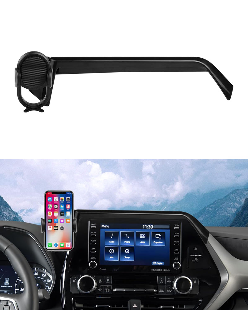 Autorder Custom Fit for Car Phone Holder 2020-2025 Toyota Highlander Accessories Phone Mount 8" Screen Cell Phone Automobile Cradles Hands-Free 360 Degree Rotation Toyota Highlander 2020-2025 with 8In 2020+Toyota Highlander 8-inch