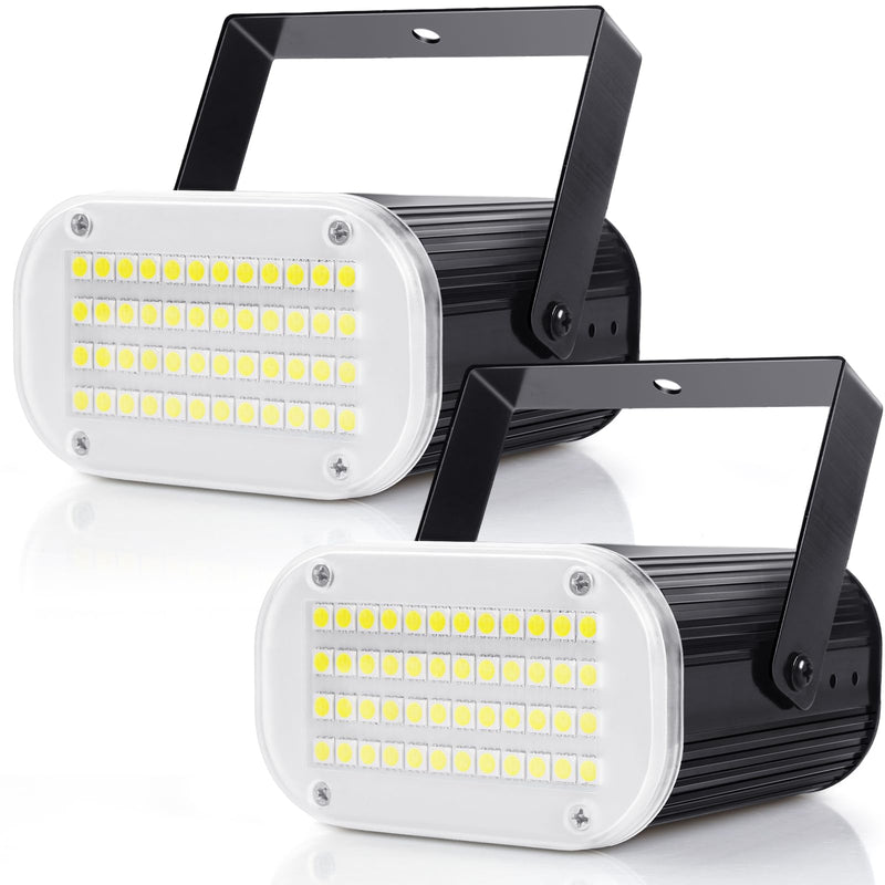 [AUSTRALIA] - Luditek 2-Pack Mini Halloween White LED Strobe Light, Sound Activated 48 LED Flash Party Disco Lights for Room Parties Indoor Outdoor Decorations 