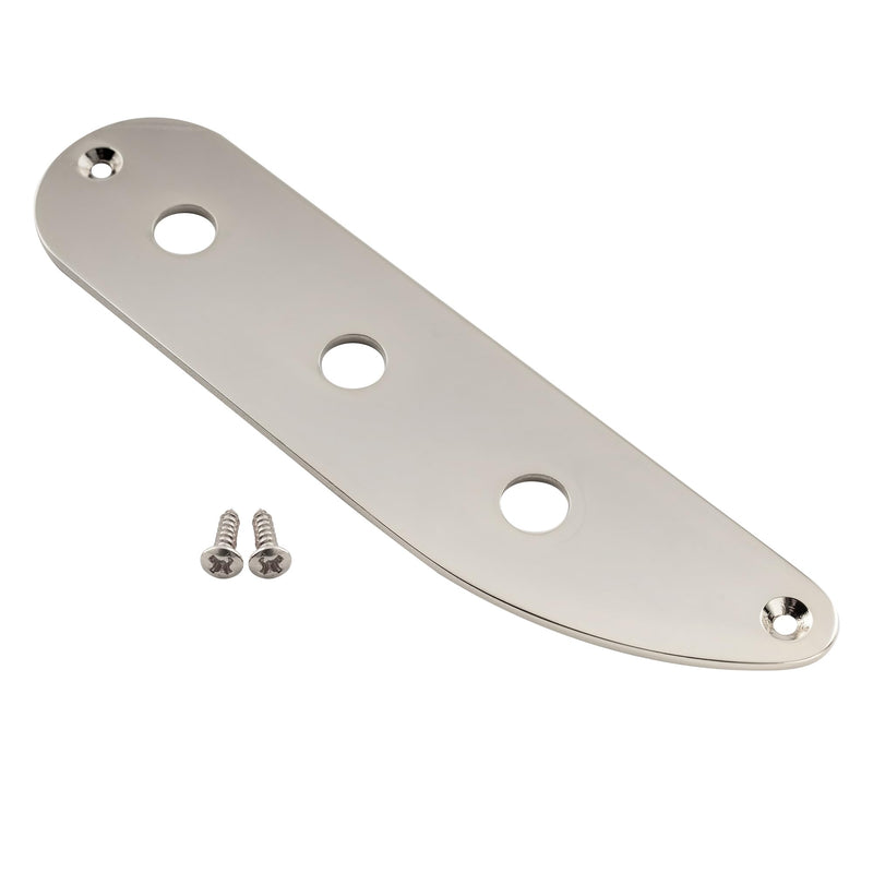 Musiclily Pro Steel 3-Hole Bass Control Plate for Vintage PB/Tele Bass Style Electric Bass, Nickel