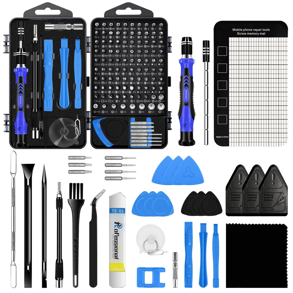 135 in 1 Precision Screwdriver Set, Computer Screwdriver Kit, Laptop Repair Tool Kit, Electronics Repair Tool Kit for PC MacBook Cell Phone iPhone Nintendo Switch PS4 Xbox Controller(Blue) Blue