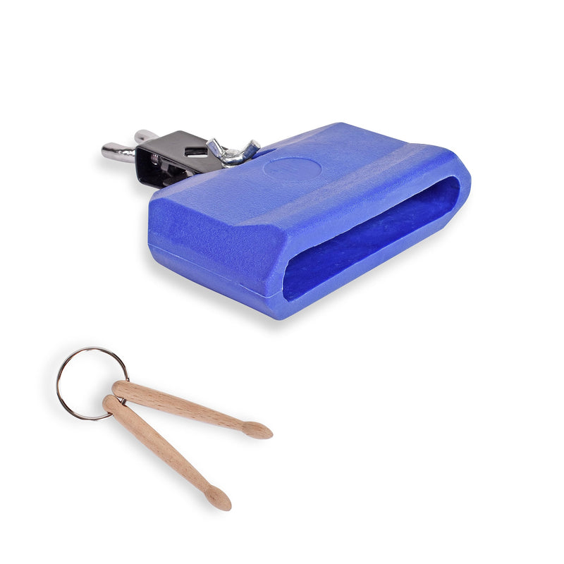 [AUSTRALIA] - Jam Block - Latin Percussion Instrument, Musical Drum Block Accessory, Blue Plastic with Adjustable Mounting Bracket - Complete with Drumstick Keyring 