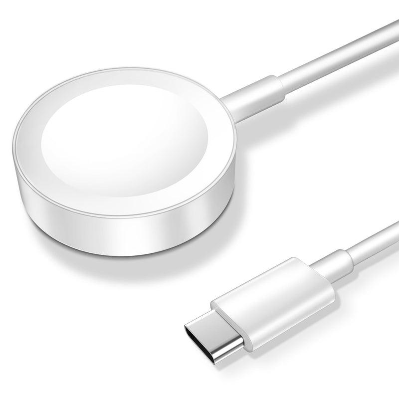 𝟐𝟎𝟐𝟒 𝐔𝐩𝐠𝐫𝐚𝐝𝐞𝐝 Magnetic Charging Cable for Apple Watch Charger,[USB C Port] Wireless Charger Coaxial Cables Compatible with iWatch Series Ultra2/Ultra/8/7/6/SE/SE2/5/4/3/2[3.3FT/1M],White White 1.0M