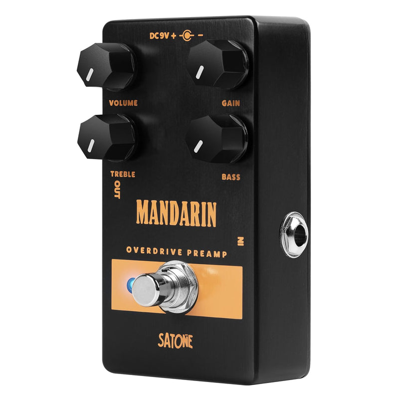 [AUSTRALIA] - Satone S805 Mandarin Overdrive Preamp Effect Pedal - Classic Overdrive with 4 Controls Preamp Acoustic Metal Pedal with True Bypass 