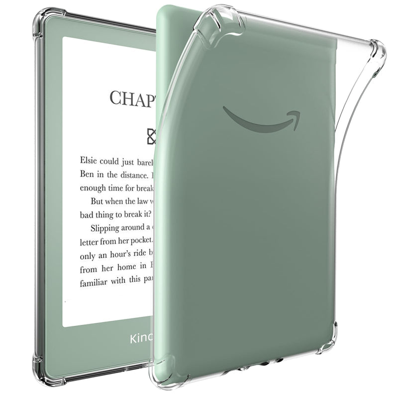 Clear Kindle Case for 6.8 All-New Kindle Paperwhite 11th Generation 2021 and Signature Edition TPU Back Cover, Ultra Slim Lightweight Flexible Transparent TPU Soft Skin Bumper Kindle Cover Clear-Do NOT Fit Kindle 6" 2022 Release!