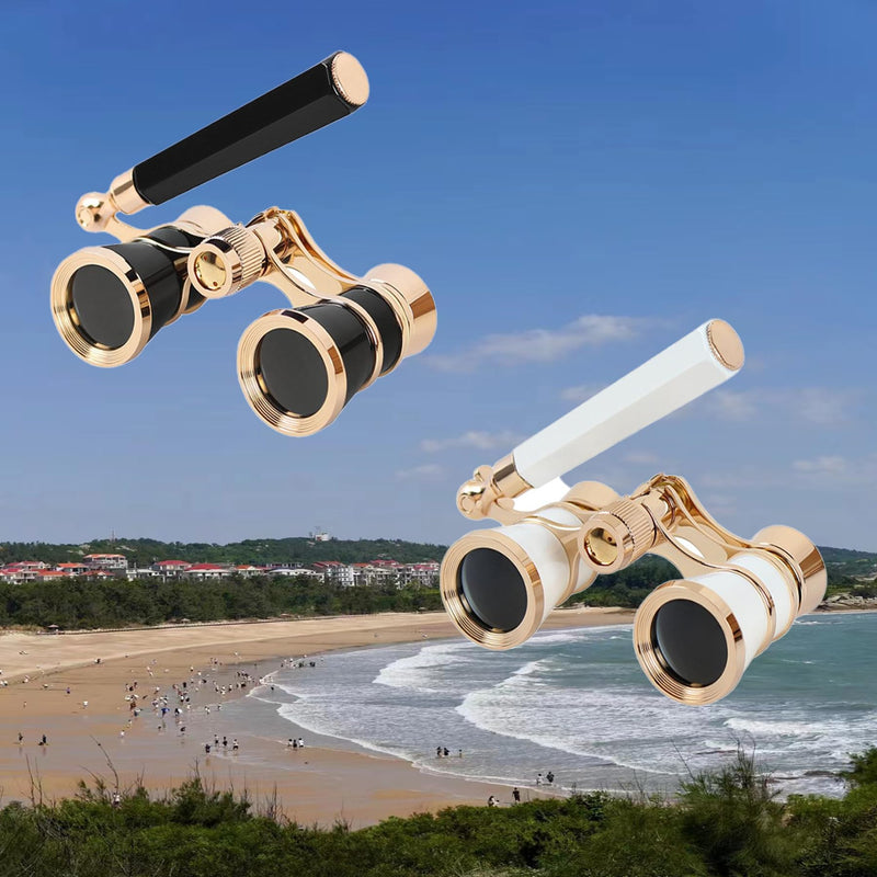 [AUSTRALIA] - Yourelexit® Opera Glasses Binoculars 3X25 Lorgnette Theater Optical BK9 Glasses Mini Compact Lightweight Built-in Foldable Adjustable Handle Vintage for Adults Kids Women in Musical Concert Cinema 