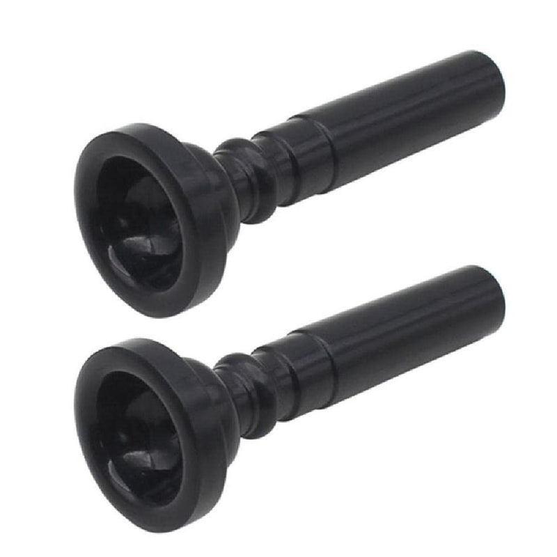 [AUSTRALIA] - 2Pcs Food Grade Plastic Trumpet Mouthpiece for Beginner Musical Trumpet Mouthpiece Replacements Shaped Trumpet Black 