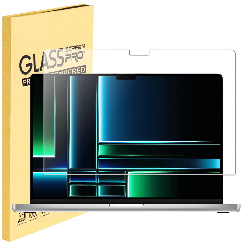 MUBUY-GOL Screen Protector for 2023 MacBook Pro 16 inch A2780 M2 & A2485 M1 Max/Pro Chip & Touch ID, MacBook Pro 16.2 Tempered Glass Screen Protector [9H Hardness] [Bubble Free] MacBook Pro 16“
