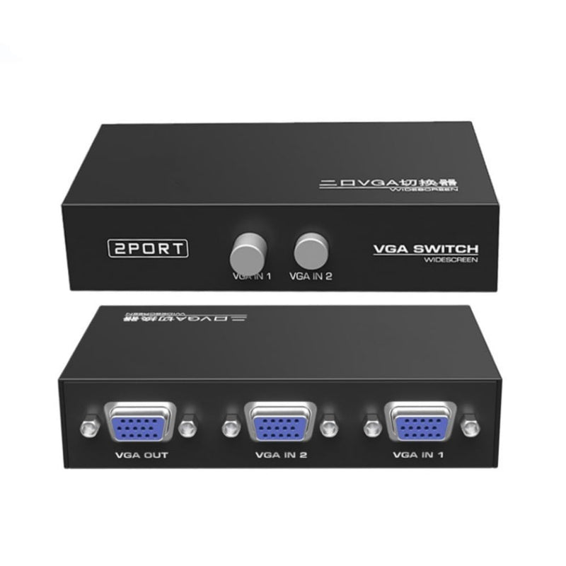 [AUSTRALIA] - Suckoo 2 Port VGA Video switcher 2 in 1 Out 1 in 2 Out bidirectional Mutual Video Sharing Computer Host External VGA TV Monitor Projector selector Switch Box 1 Host at a time 