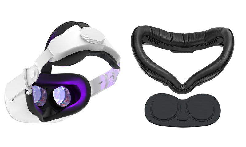 SUPERUS Head Strap and Face Cover Pad & Lens Cover for Quest 2, VR Accessories Compatible with Oculus/Meta Quest 2