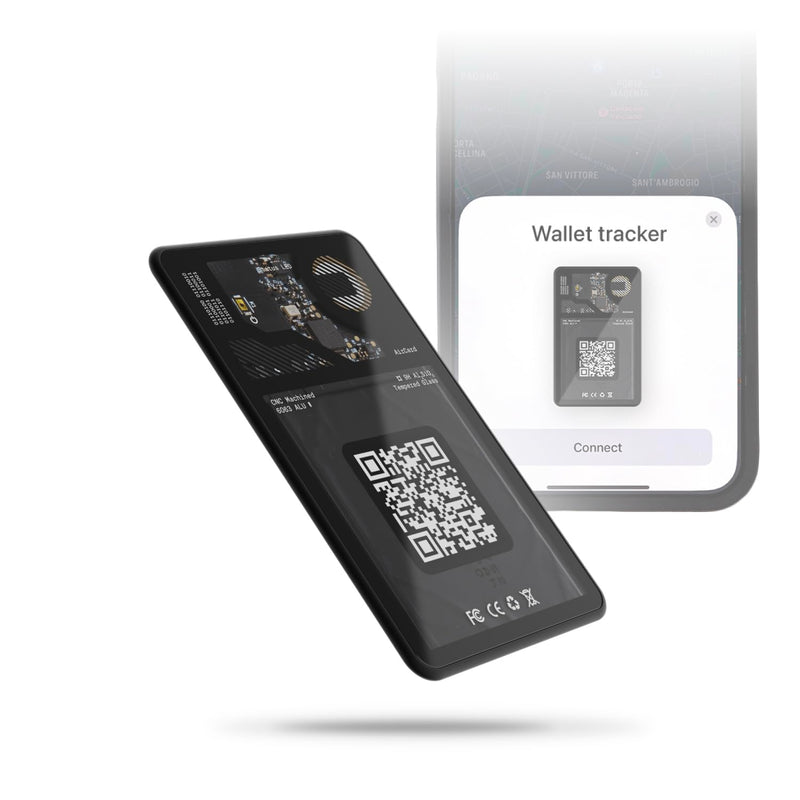 Rolling Square Aircard Wallet Tracker - Bluetooth Wallet Finder Find My Network Compatible with Business Card Feature NFC/QR Code - 0.09in Slim
