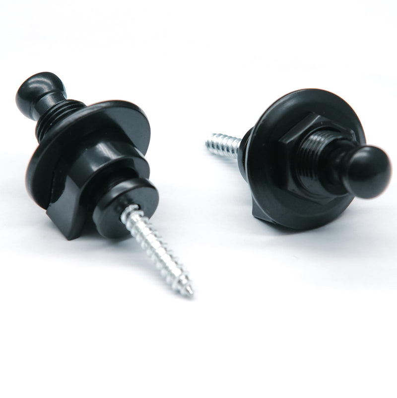 [AUSTRALIA] - 2 PCS Guitar Strap Lock Buttons Guitar Strap Locks Set Security Quick Release Strap lock Retainer System for Electric,Bass,Acoustic Guitar (Black) Black 