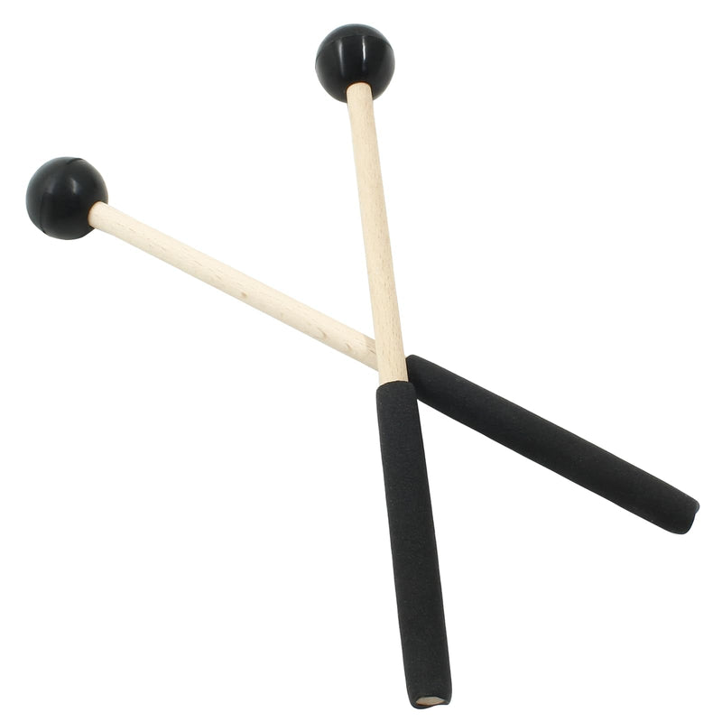 8 Inch Percussion Mallets Stick with Rubber Head and Handle，Wood Drum Mallets for Xylophone,Glockenspiel, Black