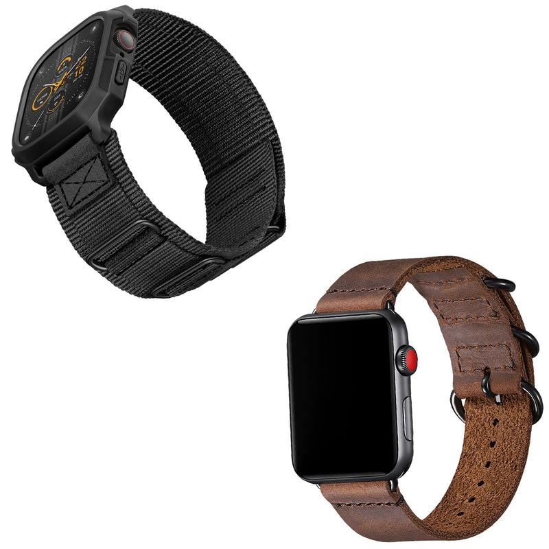 Bundle of the Three buckles Apple Watch Band (BlackTags/Brown)
