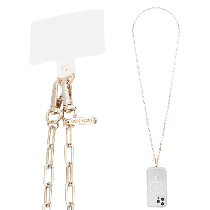Case-Mate Crossbody Phone Lanyard/Chain [Works with All Phones] Hands-Free Cell Phone Strap - Phone Charm - Neck Chain Holder for iPhone 15 Pro Max/ 14 Pro Max/ 13 Pro Max/ 12/ S24 - Gold