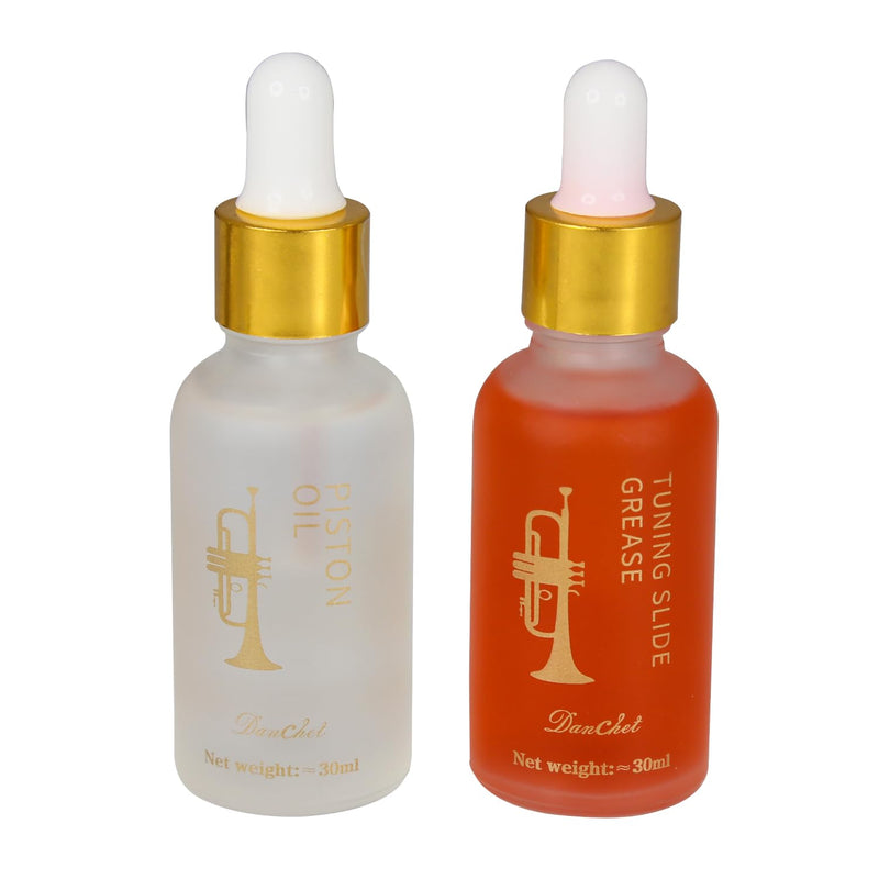 Synthetic Piston Oil and Tuning Slide Grease Set for Trumpet, Trombone, French Horn, Tuba, Euphonium and Other Brass Instruments 2 in 1