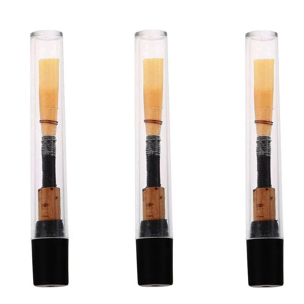 3Pcs Oboe Reed Medium Soft Oboe Reeds Handmade Oboe Reed for Beginners Wind Instrument Parts with Transparent Plastic Storage Box (Black)