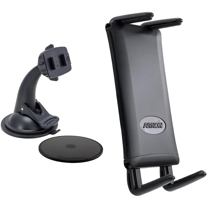 ARKON Replacement Upgrade or Additional Windshield Dashboard Sticky Suction Mount for Dual T Holders - Black & Phone and Midsize Tablet Holder for iPhone X 8 7 6S Plus iPad Mini Black portable electronic device mount + Holder