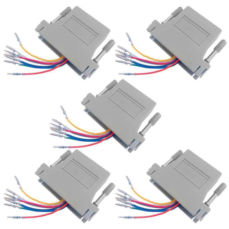 Jienk DB25 to RJ45 Modular Adapter, RS232 DB25 to RJ45 Female Jack Ethernet Adapter (DB25 Female to RJ45) DB25 Female to RJ45