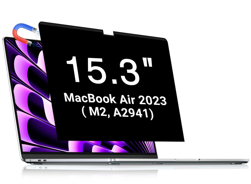 FILMEXT Macbook Air 15 inch privacy screen Compatible with Macbook Air 15.3 inch M2 Chip 2023 Model A2941, Magnetic Laptop Privacy Screen Anti Glare Anti Spy Anti Blue Light for Mac Air 15 in Mac Air 15.3 inch(M2,2023)