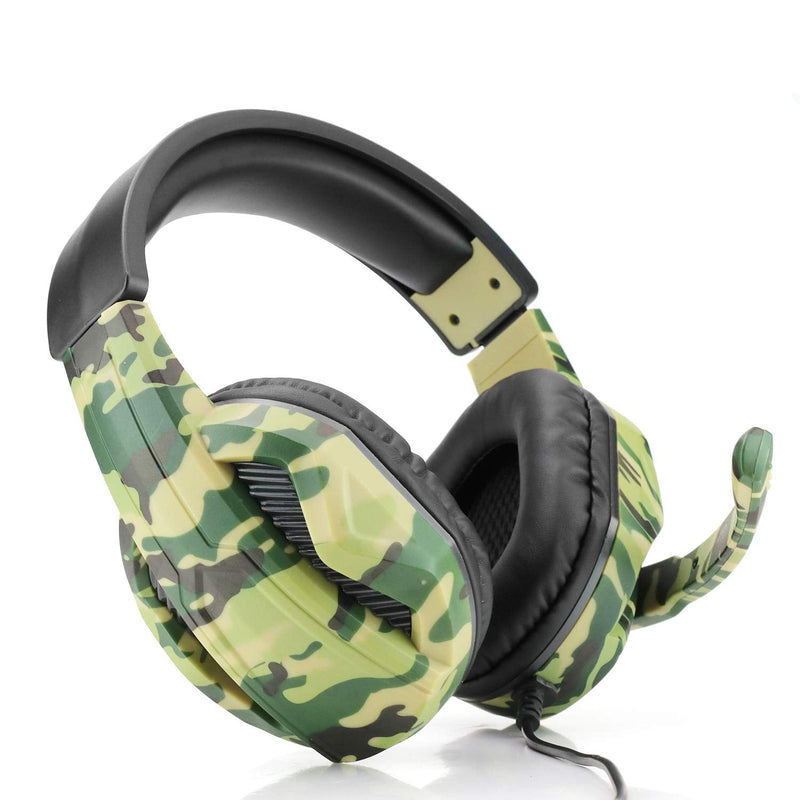 3.5mm Camouflage Gaming Headset Professional Gamer Stereo Head-Mounted Headphone Computer Earphones for PS5 PS4 Xbox Switch