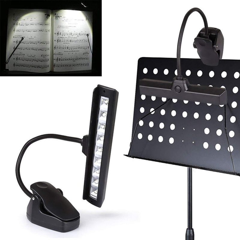 Battery Operated Music Stand Light 9 LED Super Bright Gooseneck Orchestra Piano Light Reading Lamp Clip On Lights for Grand Piano, Orchestra, Podium,Sheet Music,Guitar