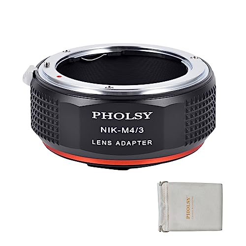PHOLSY Lens Mount Adapter Compatible with Nikon F Lens and MFT M4/3 Camera Nikon F / AI to M4/3