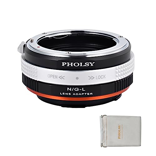 PHOLSY Lens Adapter Compatible with Nikon F (G-Type) Lens to Leica L Camera Nikon G / F to Leica L