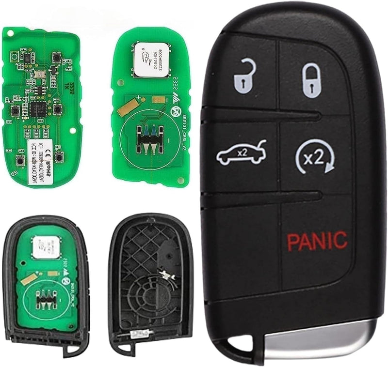 Autel IKEYCR5TPR 5 Buttons Blank 2025 New Kё-y Fob proğrammable Compatible with Vehicle Systems Using 315/415 MHz Ultra-Long Range OE-Quality for Chrysler-Dodge-Style Kё-y Replacement