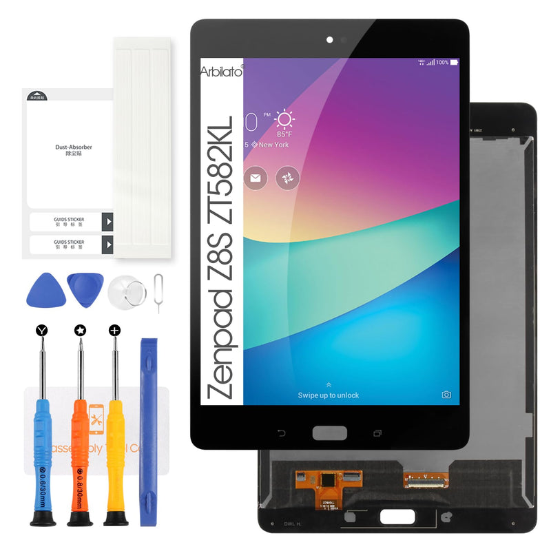 Screen for Asus ZenPad Z8s Screen Replacement for ASUS ZenPad Z8 2017 Tablet LCD Screen ZT582KL P00J Verizon Touch Display Digitizer Assembly Repair Parts（Black）