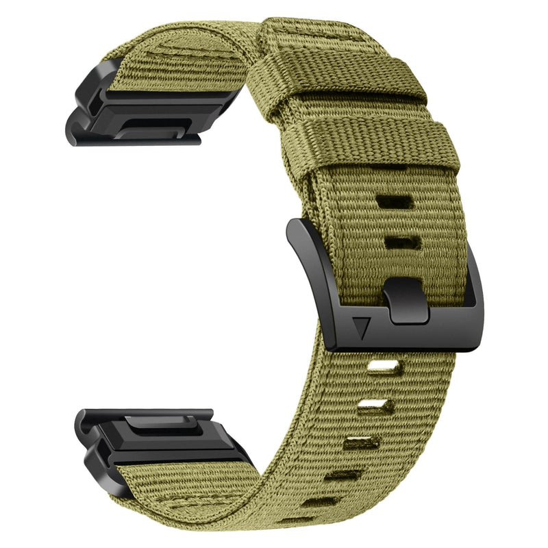 Abanen Rugged Nylon Watch Bands for Garmin Fenix 7X / Fenix 6X / Fenix 5X/Enduro 2, Quick Fit 26mm Adjustable Woven Nylon Sports Wrist Strap with Stainless Steel Clasp for Tactix 7 Pro, epix Pro 51mm Military Green