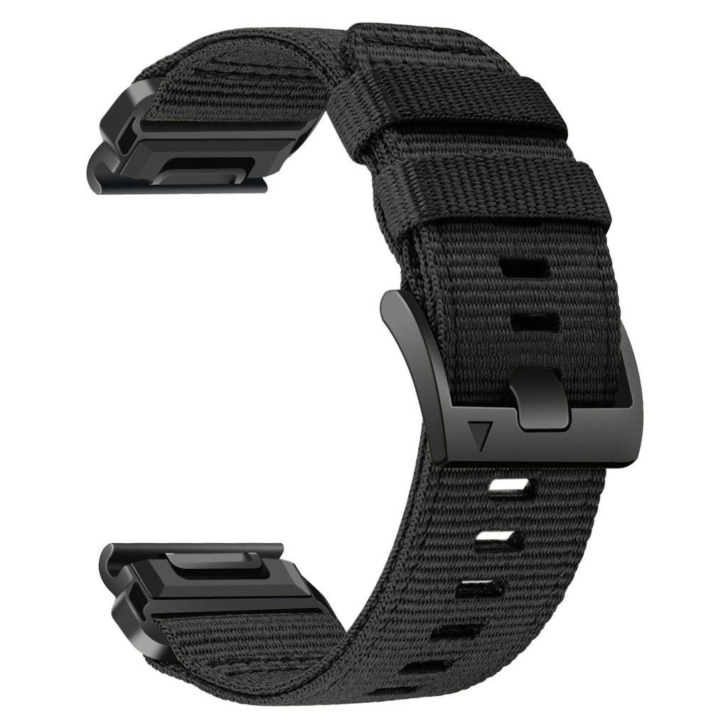 Abanen Rugged Nylon Watch Bands for Garmin Fenix 7X / Fenix 6X / Fenix 5X/Enduro 2, Quick Fit 26mm Adjustable Woven Nylon Sports Wrist Strap with Stainless Steel Clasp for Tactix 7 Pro, epix Pro 51mm Black