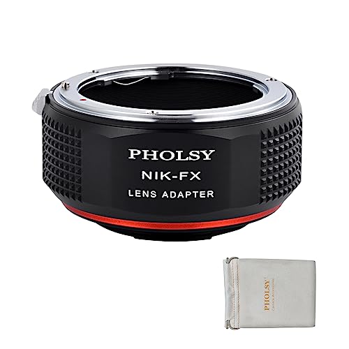 PHOLSY Lens Mount Adapter Compatible with Nikon F Lens and Fuji X Camera Nikon F / AI to Fujifilm FX