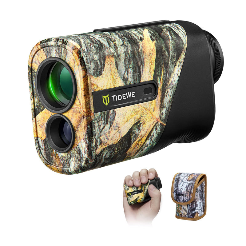 [AUSTRALIA] - TIDEWE Hunting Rangefinder Mini with Rechargeable Battery, 875Y Laser Range Finder 6.5X Magnification, Distance/Angle/Speed/Scan Multi Functional Waterproof Rangefinder with Case (Leaf Camo) 