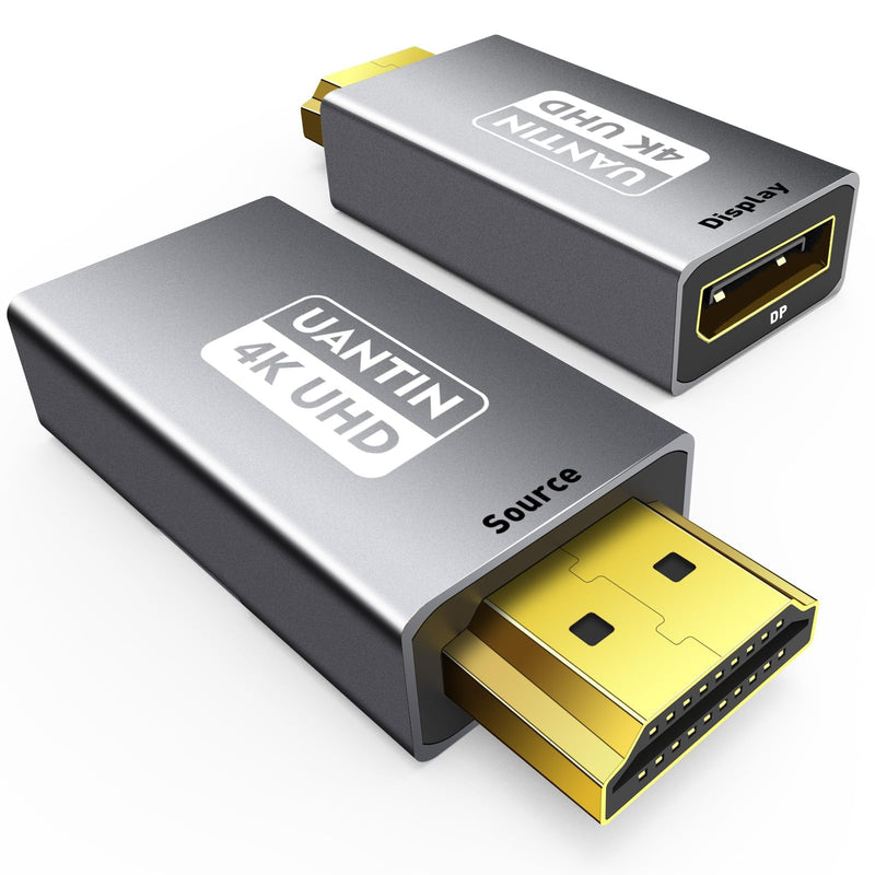 HDMI to DisplayPort Adapter (4K 60Hz,1080p 120Hz) Uni-Directional HDMI Male to DP Female Converter for Monitor Compatible with GPU,Laptop,AMD,NVIDIA,PS5,Xbox and More - 1 Pack 1.96 inch