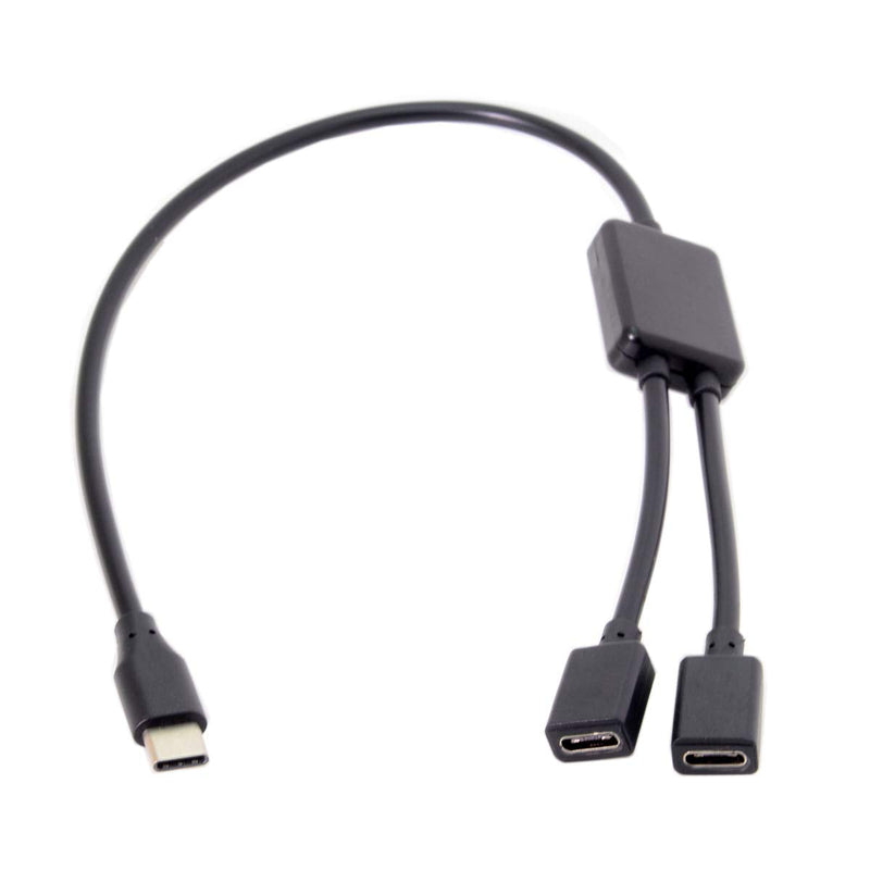 [AUSTRALIA] - CY Cable Type-C OTG to Dual Ports USB-C Female Hub Cable for Laptop PC Mouse Flash Disk 30cm 