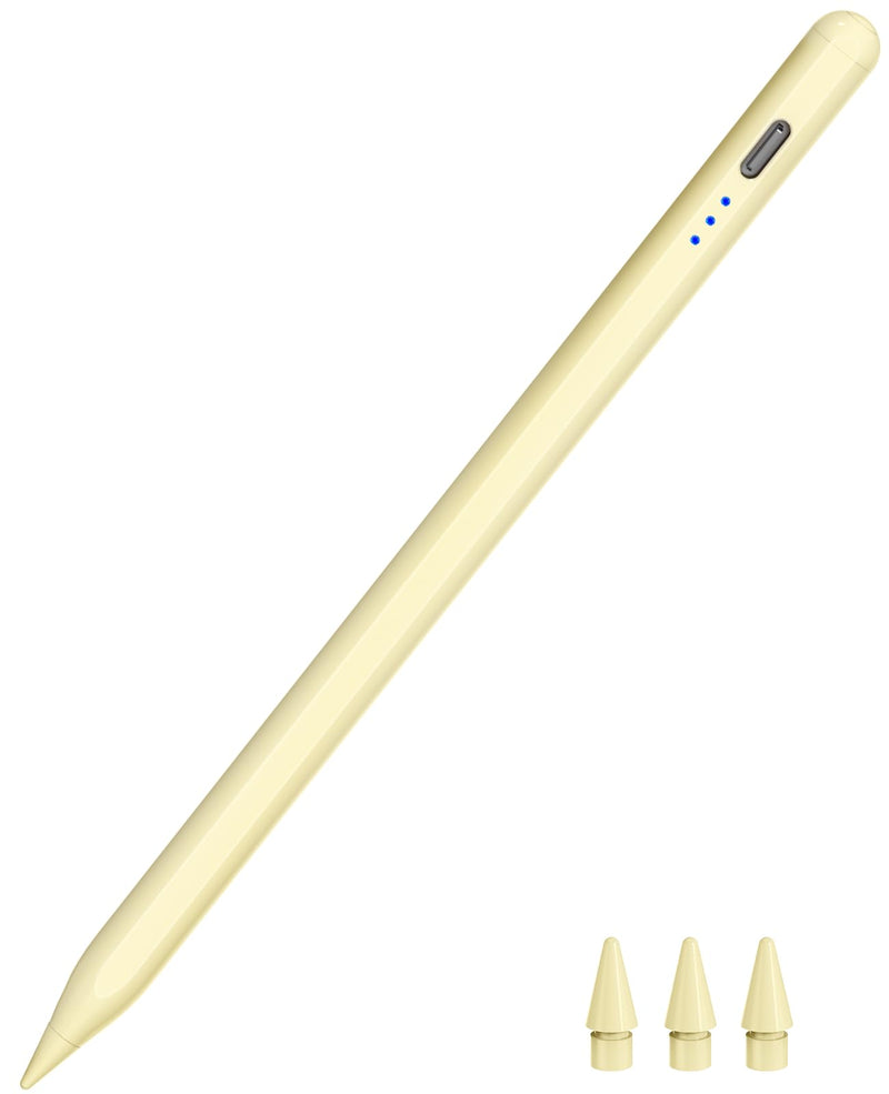 Pen for ipad 2018-2023, HATOKU Quick Charging Pencil 2nd Generation with Tilt & Palm Rejection, Pen for ipad Compatible with ipad Air 3/4/5, ipad Mini 5/6, ipad 6-10 Gen, ipad Pro 11/12.9" (Yellow) Yellow