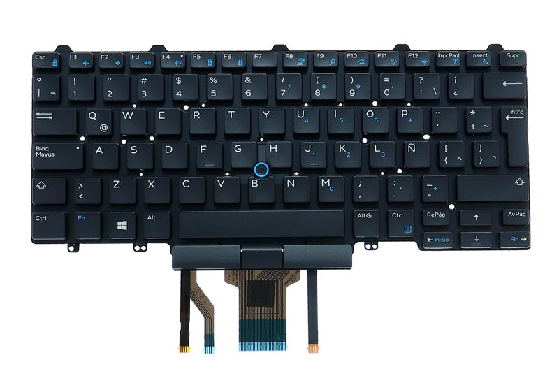Latin Spanish Keyboard Replacement Compatible with Dell Latitude E5450 E7450 E5470 E7470,Backlit,Pointing Stick Version, Latin Spanish