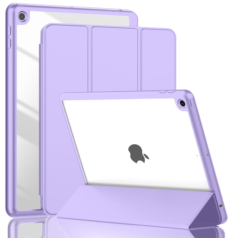 iPad 9th Generation Case 2021/iPad 8th Generation Case 2020 10.2 Inch with Pencil Holder, iPad 7th Gen 2019 Case with Clear Transparent Back, Auto Wake/Sleep Cover(Clove Purple) Clove Purple
