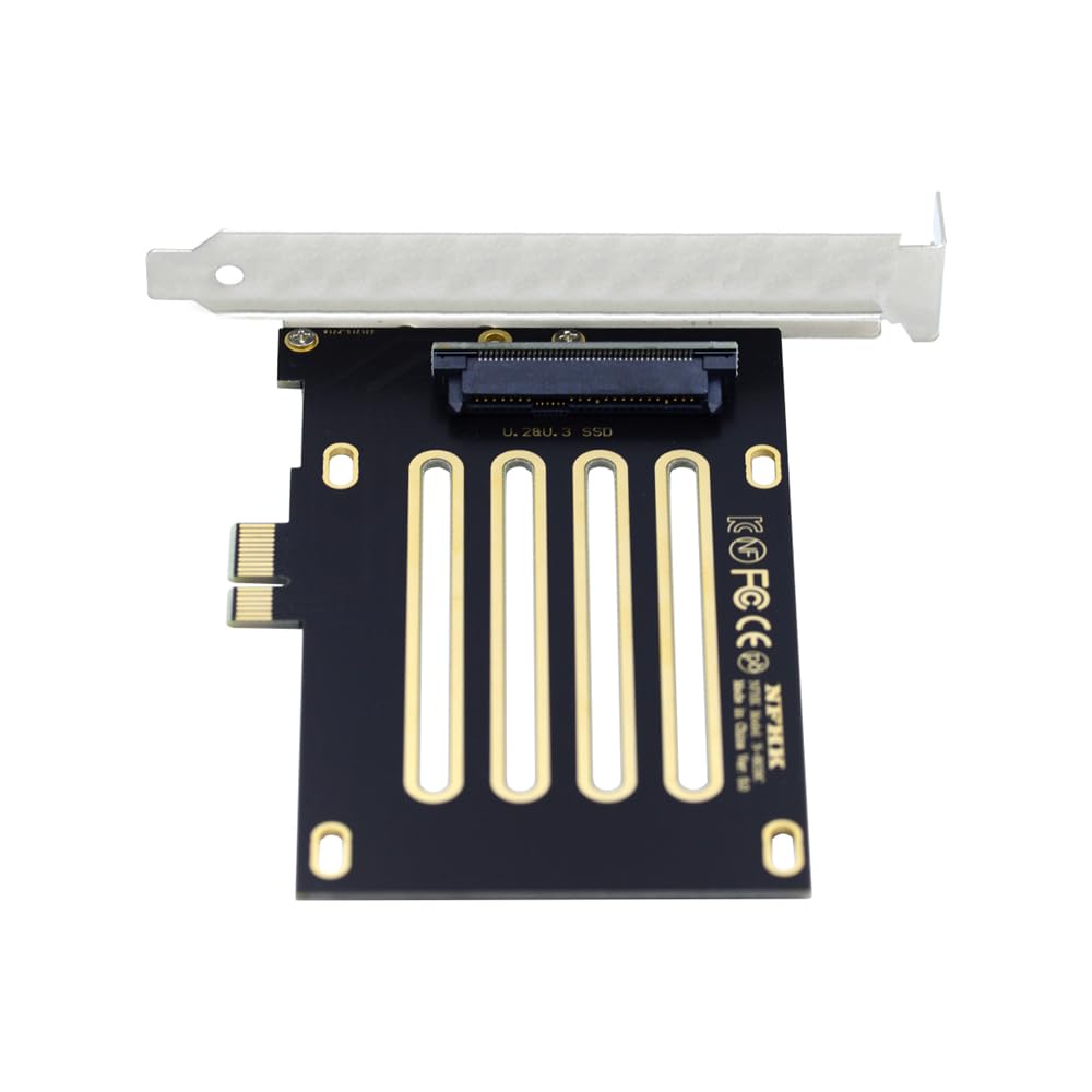 Cablecc PCI-E 4.0 X1 to U.2/U.3 SFF-8639 Host Adapter for PM1735 NVMe PCIe SSD Black 1X to U.2+U.3 Adapter